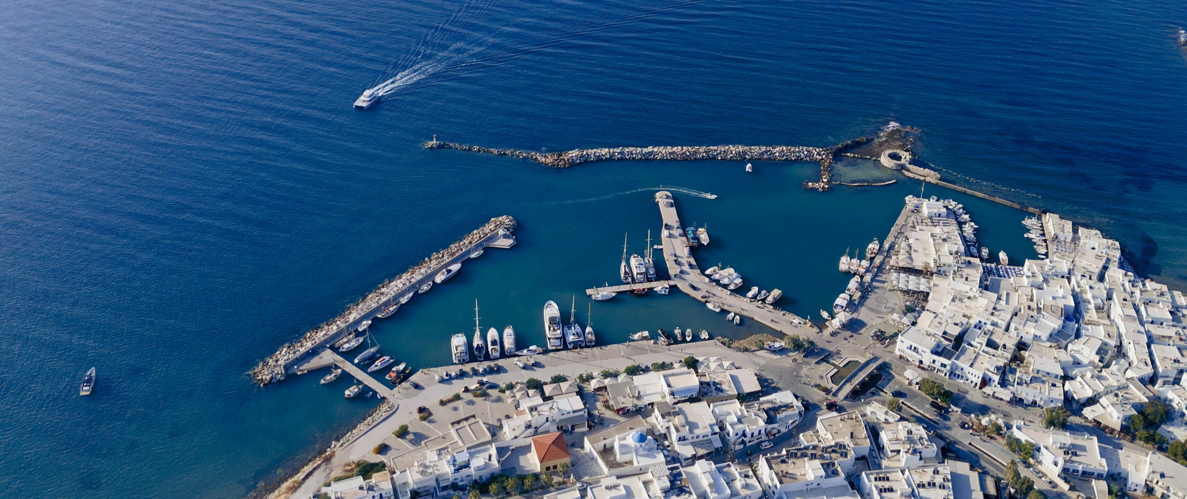 Aerial view of Porto Naoussa marina